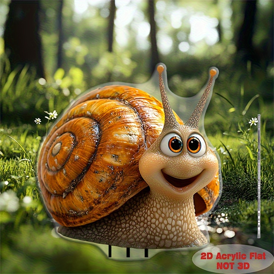 E-shop 2D Flat - Eine dekorative Gartenstecker mit einem charmanten Schnecken-Design, zur Verbesserung von Außenbereichen wie Gärten und Höfen