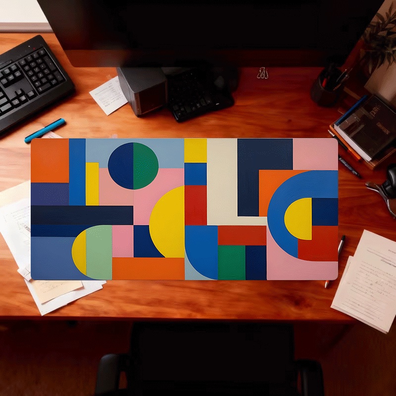 artikel foto 1 stuks, 2d   bedrukte muismat, extra   duurzame bureau mat muismat, abstracte kleurblok kunstontwerp, rubberen basis, geschikt voor kantoor, computer decoratie, ideaal cadeau voor   en studenten