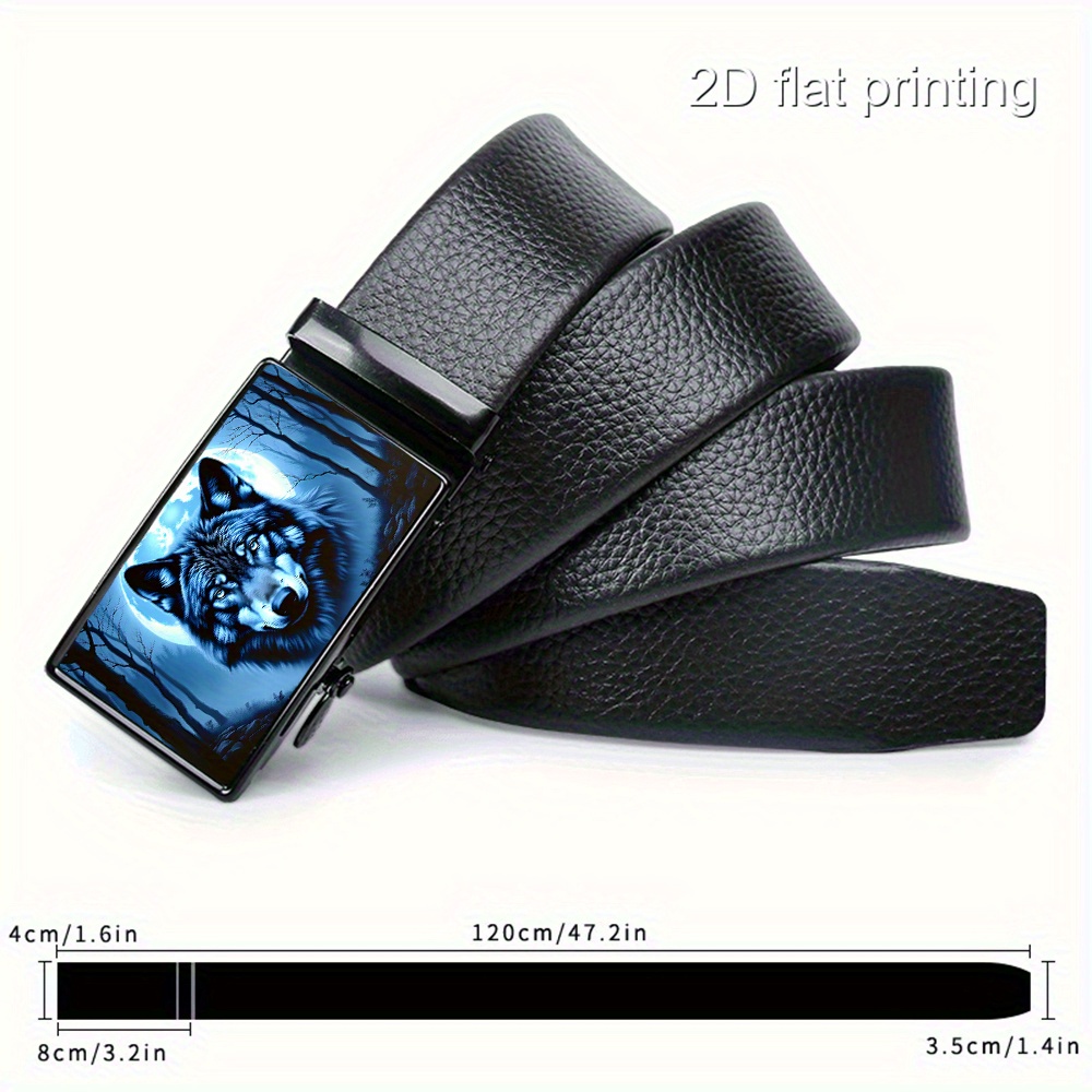 TEMU Ceinture Homme 2D Motif Sauvage Mystérieux et - Design , Haute Qualité et Durable, Ceinture Glissante Ajustable pour Pantalon Habillé, Boucle