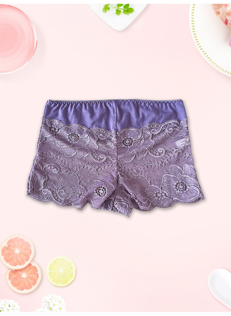 6-Pack New Lace Panties, Lace Boxer Briefs, Women'S Solid Color Panties, Assorted Colors, Breathable And Sweat-Absorbing, Dry And Comfortable Women'S Boxer Briefs, Underwear, Exuding a High-End Feel