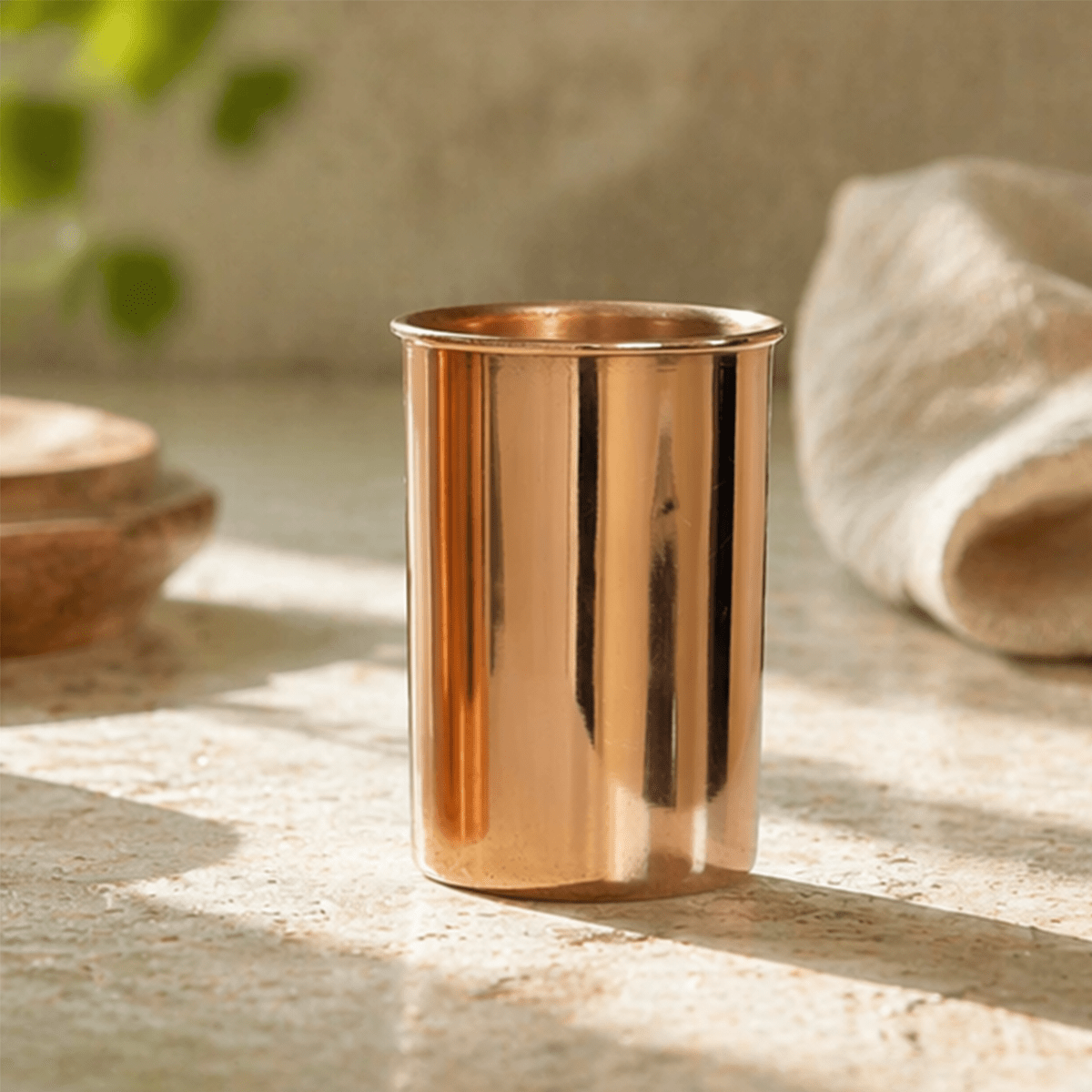 TEMU Cineyo Solid Copper , Wide Mouth Smooth Copper Water Cup, Easy Rinse Reusable Cold Drinks Chilled, Copper Glass For