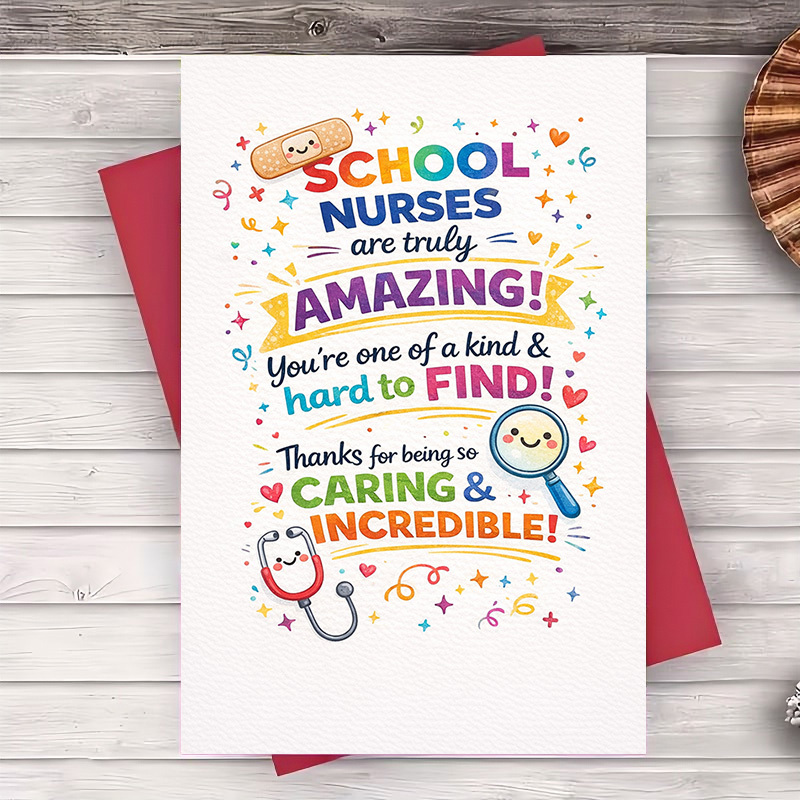 TEMU A Set Of 2 Items (an Envelope And A Greeting Card) Designed To Gratitude School Nurses, Ideal For Teachers, Parents, And Colleagues To Their