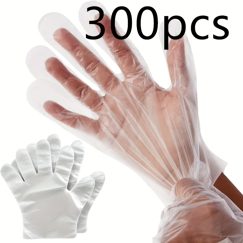 E-shop 300 Stück Einweg-Handschuhe aus Plastik, geeignet für die Hausreinigung, multifunktionale und vielseitige Handschuhe