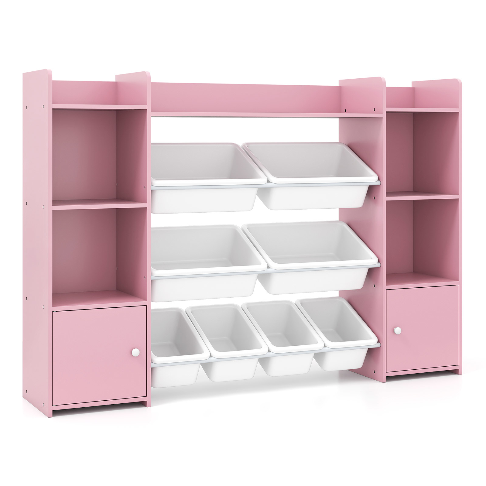TEMU Organisateur de rangement pour jouets de 56", étagère à 4 niveaux pour enfants avec 8 amovibles et , armoire de rangement pour tout-,