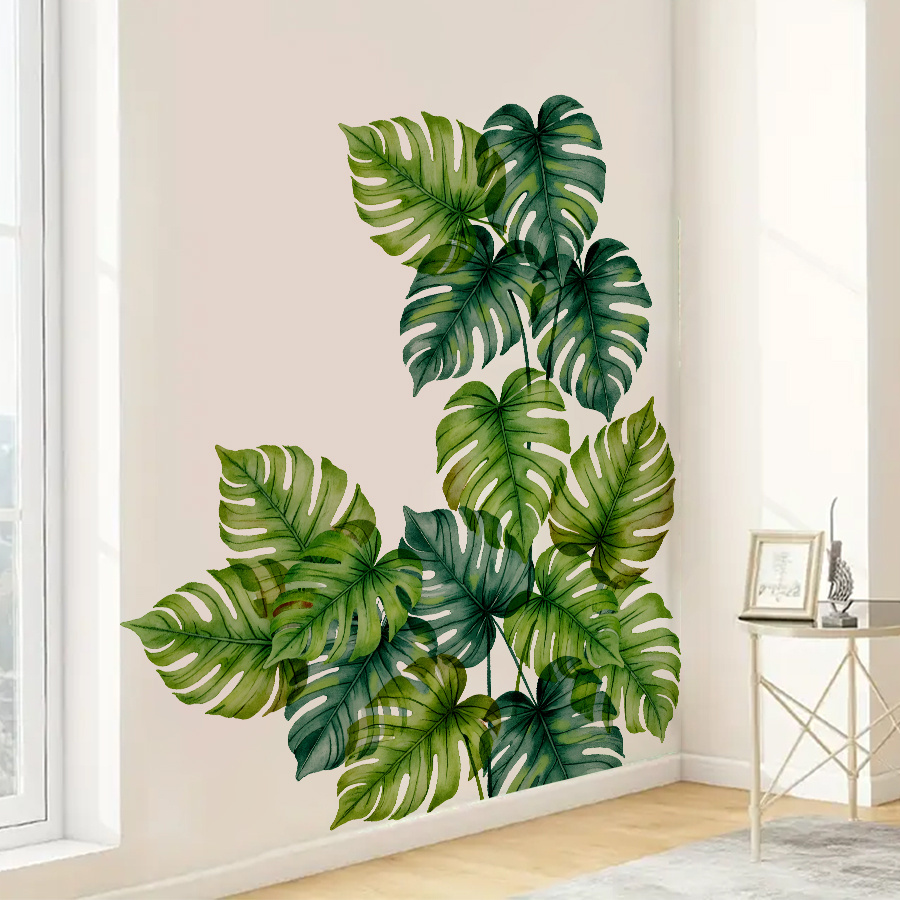 2 bltter 30*90 cm grne tropische bambus palmen wandtattoo - Temu Austria