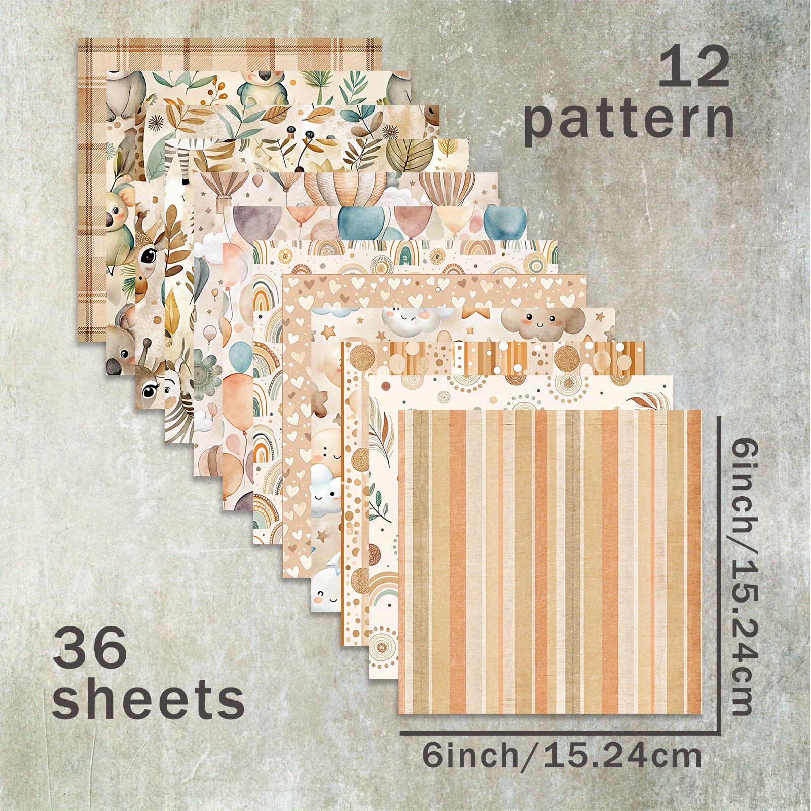 Image of 36 Sheets 6inch (retro Cartoon Forest Background) Tissue Papers, Suitable For Journal Junk Journal Greeting Cards Background Album And Handmade