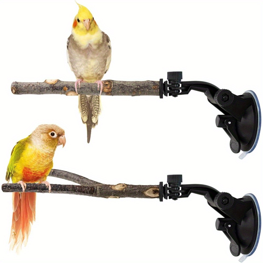 TEMU 2pcs Adjustable Bird Rest Rack With Suction Cups Movable Perch For Training, Windows, Mirrors, Cars, Showers, Tiles, Bathtubs Durable Pvc