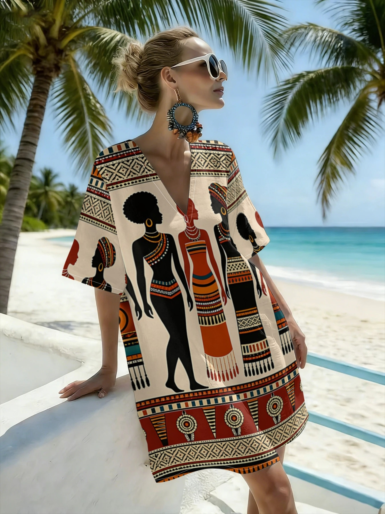 african print beach dresses Trendy African Fashion Kaftan Boubou Lounge Dresses