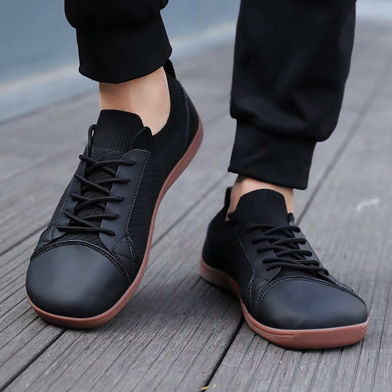 Men's Wide Toe Box Chunky Sneakers, Thick Cushioned Sole