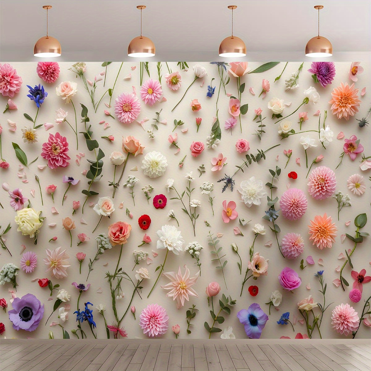 

1pc Flowers Backdrop Banner Backdrop Props Wall Living Room, Bedroom, Office, Birthday Anniversary, And Home Decor & Party Photo Backdrop For Outdoor Indoor