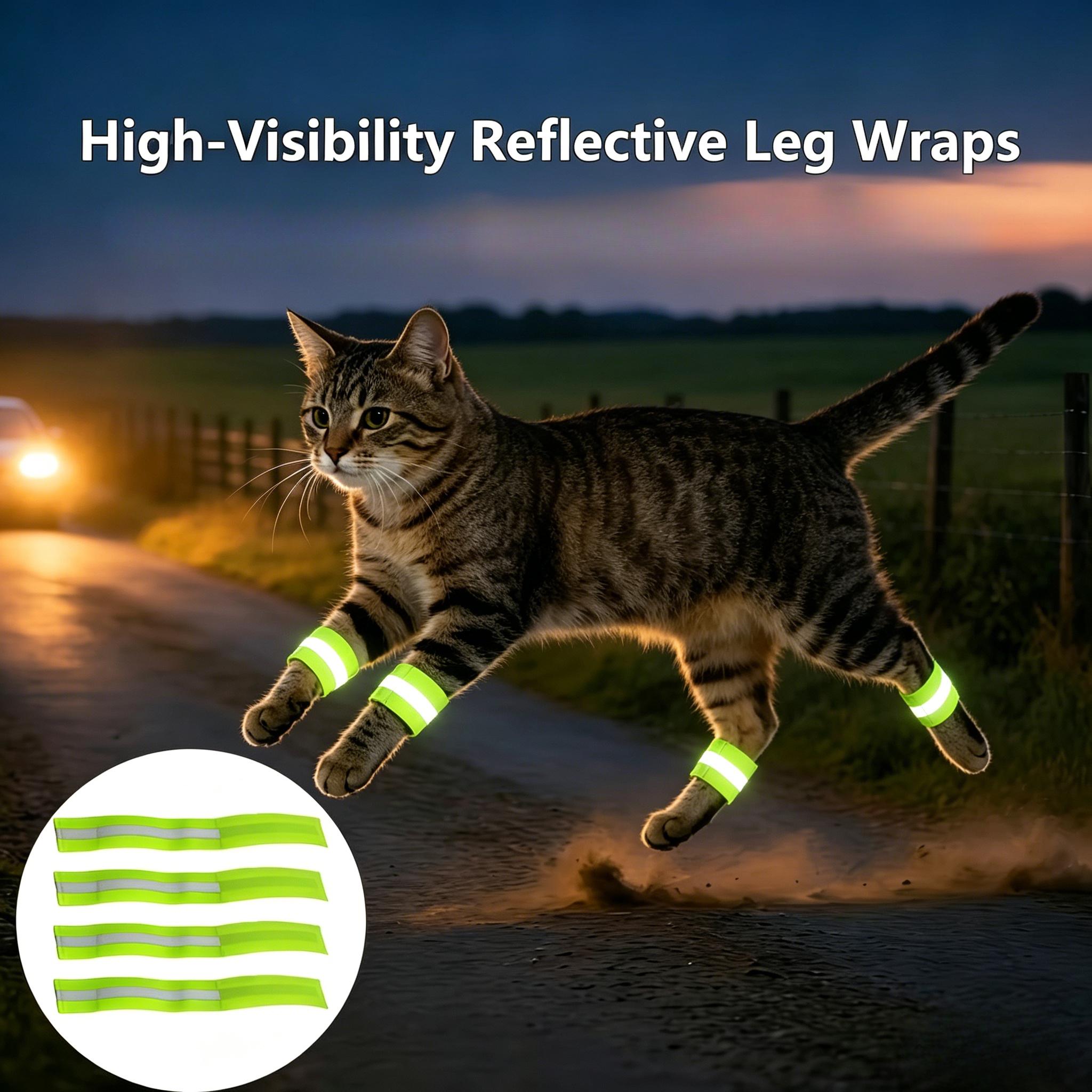 green 2 4 8pcs adjustable cat and   decorations reflective glow in the dark   essential   additions       no battery required Product details 3