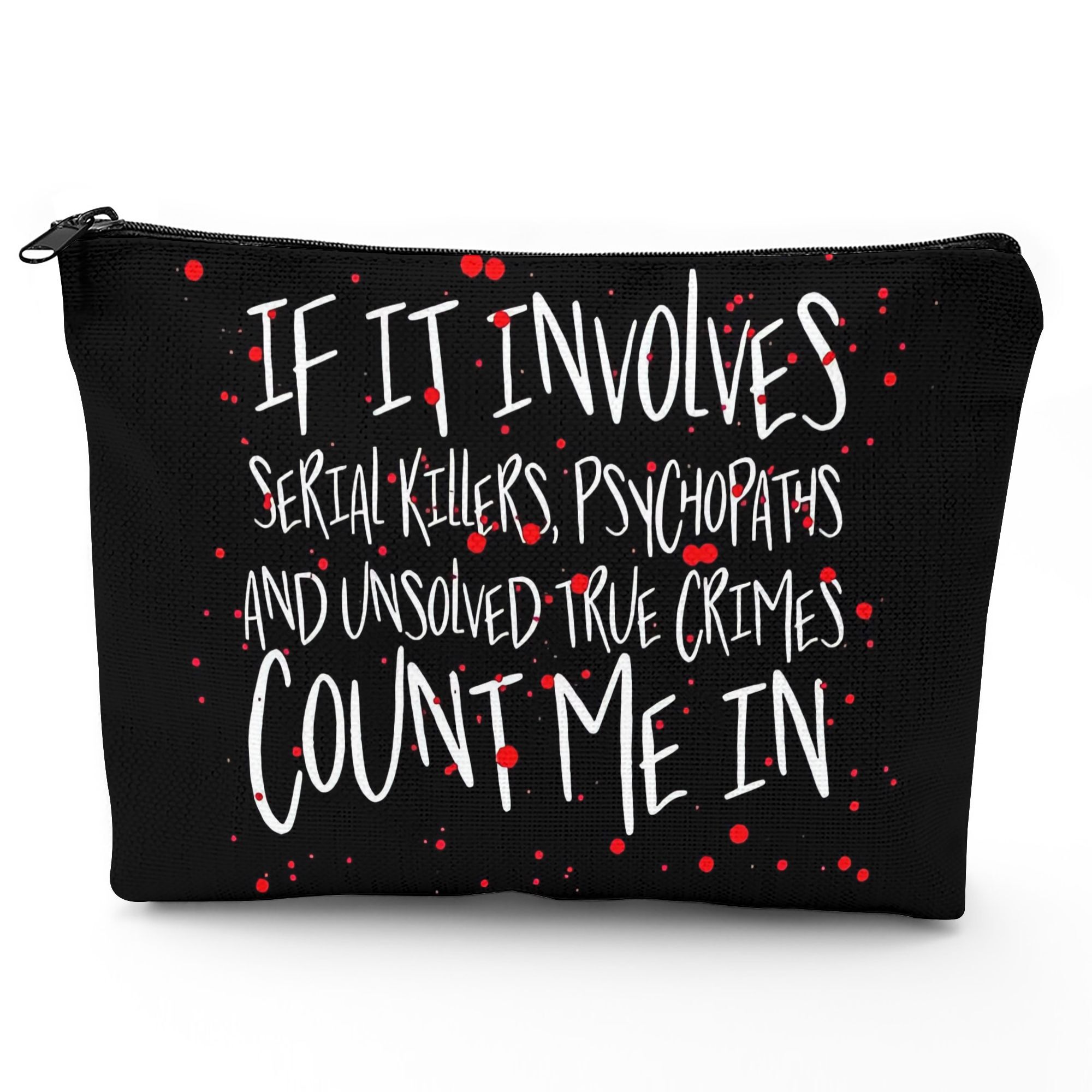 TEMU Chic Makeup Bag Featuring Serial , Psychopaths, And Themes, Perfect For Your Dressing Table Or Vanity To Keep Your Items
