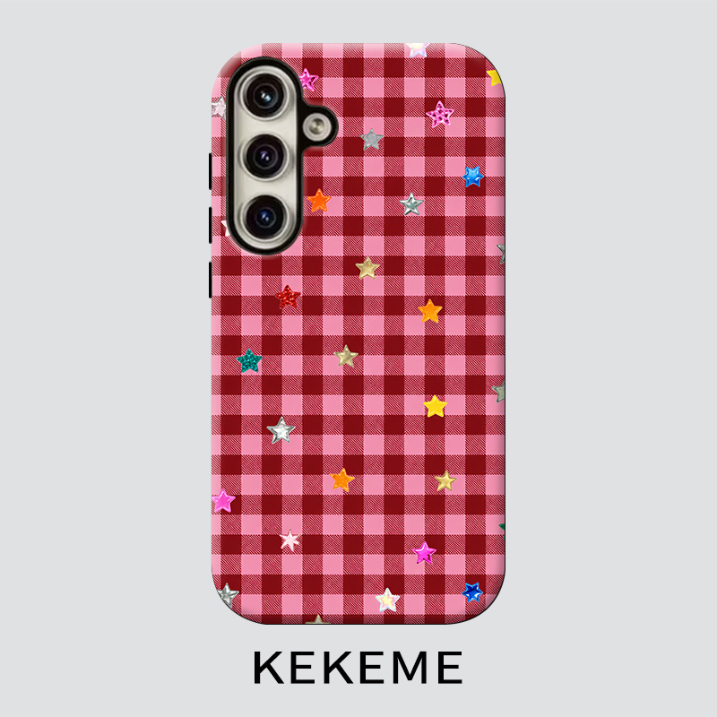 TEMU Phone Case: Kekeme Wine Red Starry Glitter Film 2-in-1 Phone Case, Suitable For Galaxy S26 S25 S24 S23 S22 S21 S21  S21 Fe Edge S20 A15 A16 A17