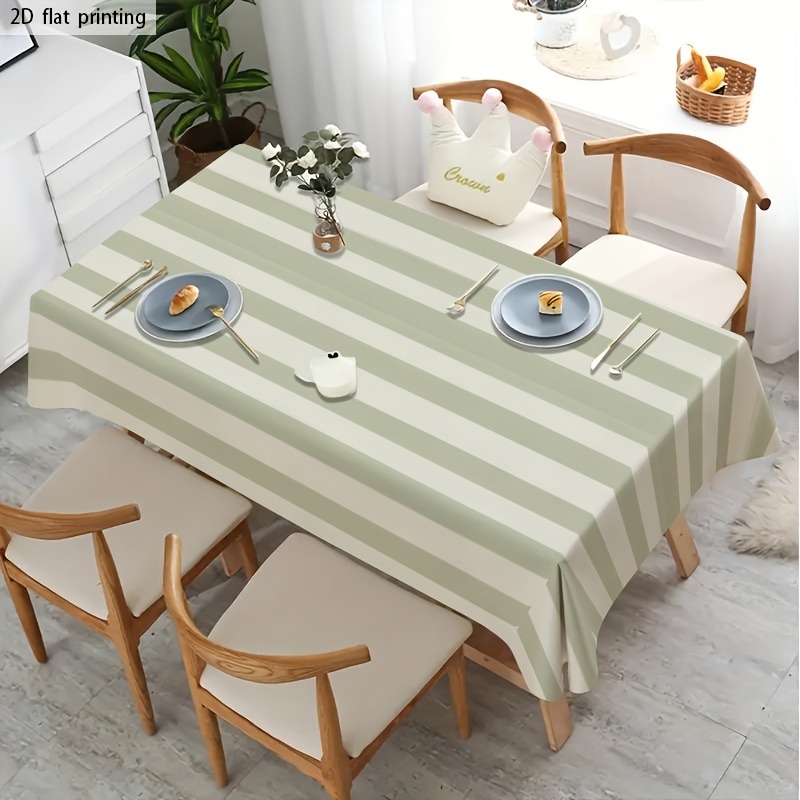 TEMU 1 nappe à et rayures blanc uni et , pour les fêtes, les -, le camping et les décorations de moderne, accessoires de -, convient pour une