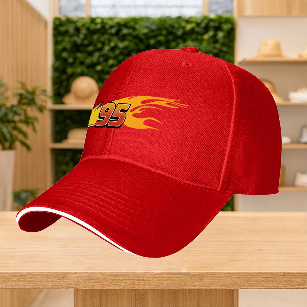 Image of Zhongyi Up 1pc Lightning No. 95 Number Logo Print Adjustable Baseball Cap, Unisex, Multiple Color Options, Suitable For Casual Activities, , And Shopping, Parties, Premium Versatile Baseball Cap