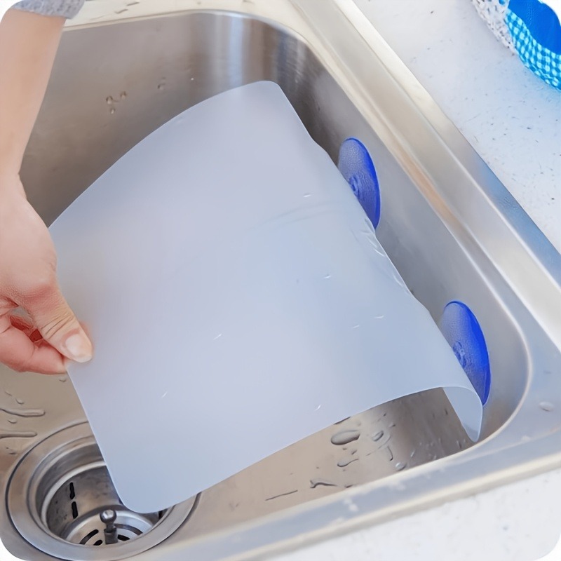 TEMU Set di 3 pezzi con ventose e paraspruzzi, protezione schizzi da cucina, materiale plastico per lavello/, blocca macchie d'olio e migliora