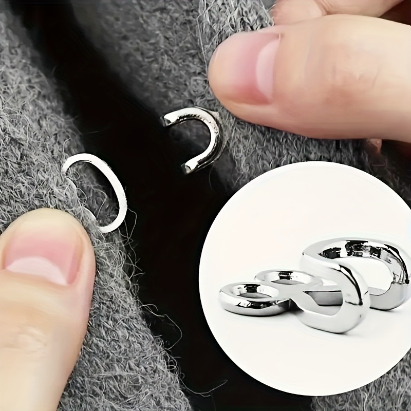 TEMU 10 Heavy Metal Alloy Invisible Clasps (5 Pairs) - Closures, Secure Fastening Without Sewing, Suitable For Crafts, Clothing, Bags, Pants, Skirts,