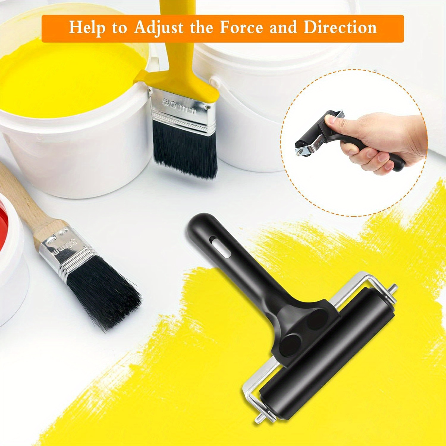 3 Pack Rubber-Roller Brayer Rollers 1.4/2.4/4 Inch Art Craft Roller For