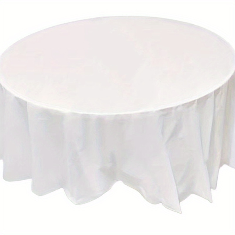 

2pcs Nappe Ronde Blanche Jetable en Peva, Diamètre de 83.86 pouces, Épaisseur de 3 Soie - Parfaite pour les Festives