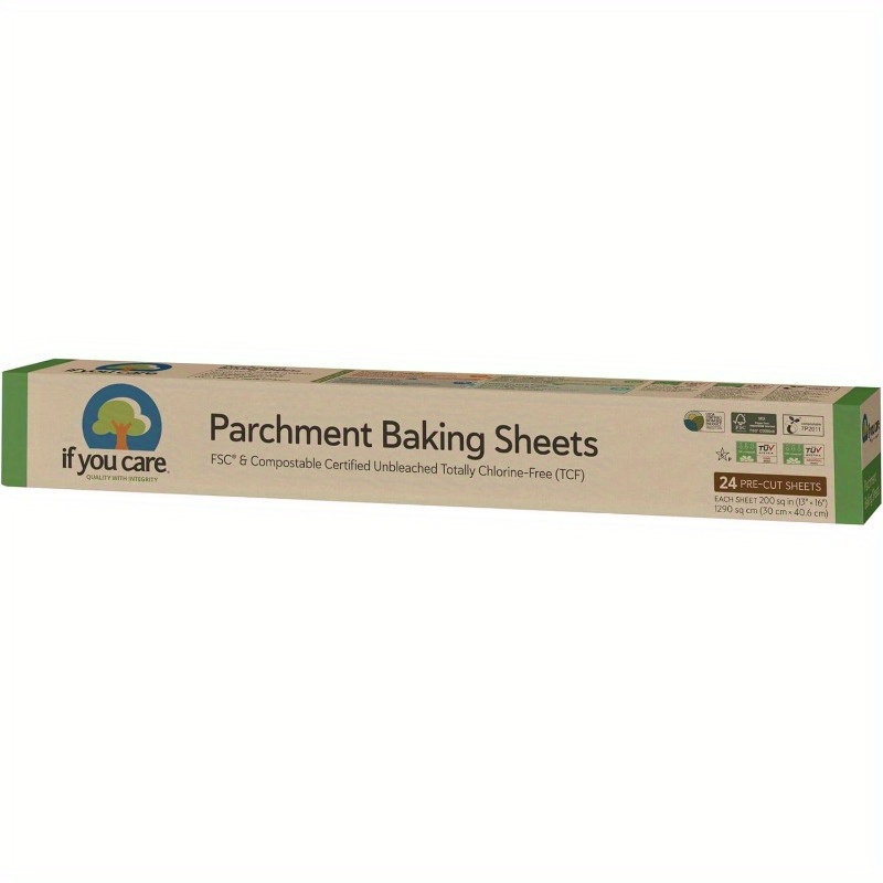   parchment paper baking sheets 12 pack of 24count precut liners unbleached   greaseproof silicone coated standard size fits 12. 5 x 16 pans, food prep liners,  , reusable baking liner, nonstick parchment, unbleached material,   paper, siliconecoated paper, bakery supplies, cooking enthusiasts Product details 0