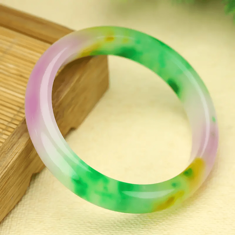 Women's Elegant Natural Stone Colorful Floral Pattern Bracelet, Gift