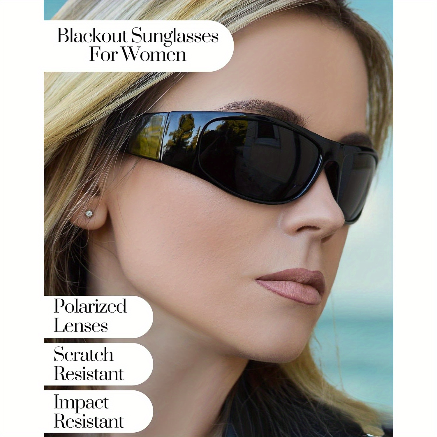 Women\'s Polarized Scratch Resistant Sunglasses Round Wrap Radiant - Oversized Round Wrap-Around Fashion Women main image 4