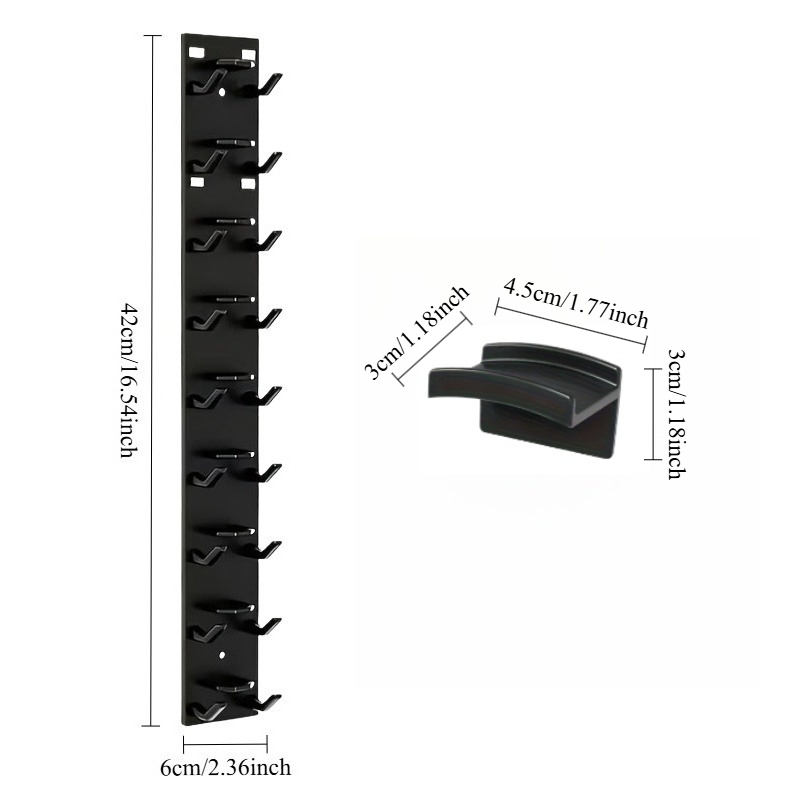 TEMU 2pcs Black Hat Rack Set: 1 Hat Rack   1 Hook. New Baseball Cap Organizer, No-drill Strong Adhesive Wall-mounted. Suitable For Living Rooms,