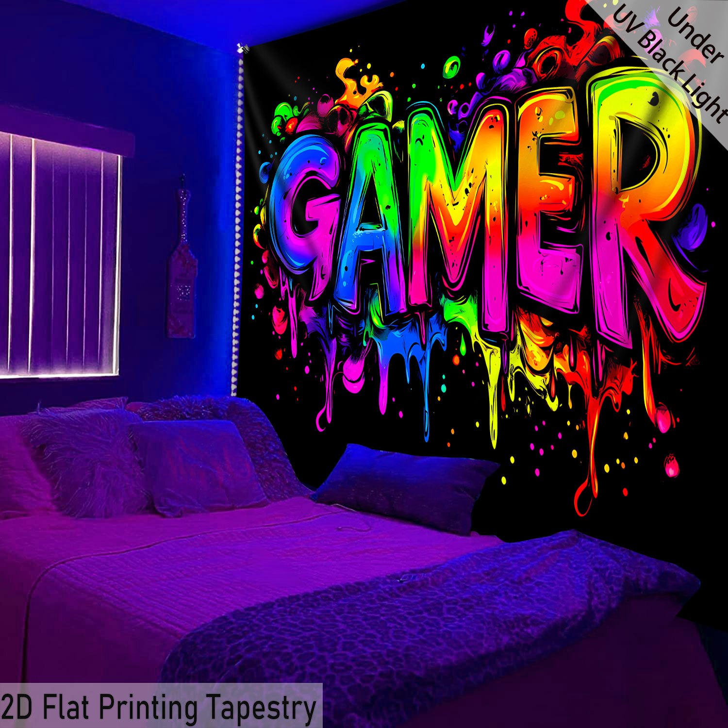 Tenture murale fluorescente uv pour décoration d'intérieur_voghion.com