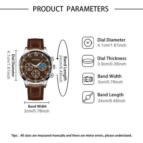mens luxurious business faux leather round hand pointer quartz watch for daily wear and gifting occasions birthday and present ideal gift for men father friend relative husband boyfriend