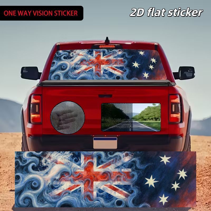 TEMU 1pc Australian Flag Car Rear Window Sticker, Style Patriotic Vehicle Decal, Suitable For Trucks, Suvs And Sedans, Durable Automotive Exterior