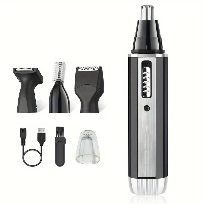 4 in 1 mens grooming kit usb rechargeable electric shaver nose ear hair trimmer beard and eyebrow portable body hair trimmer mens personal care tools set the best easter fathers day gif Product details 7