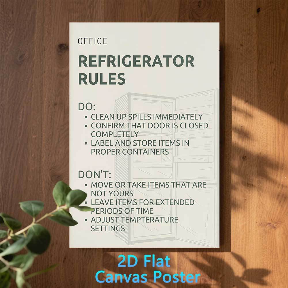 Office Refrigerator Rules Sign