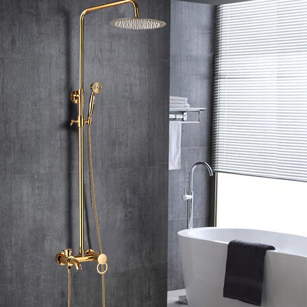 TEMU Golden Shower Faucet Shower System Bathroom Shower Set Shower Panel Rain Shower Hand Shower