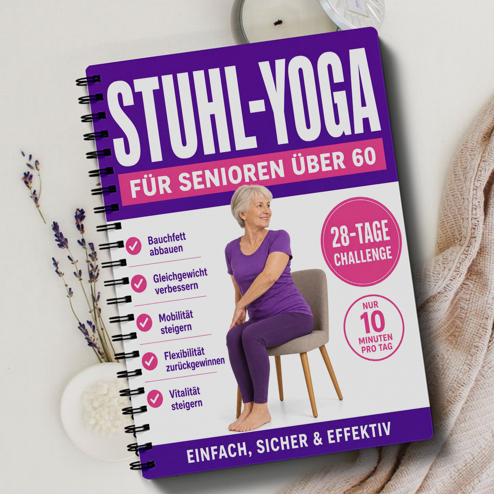 Image of German Version Chair Yoga For Seniors Fitness Planner, Gentle Seated Exercise Journal, Daily , Flexibility Balance Stretching For Training