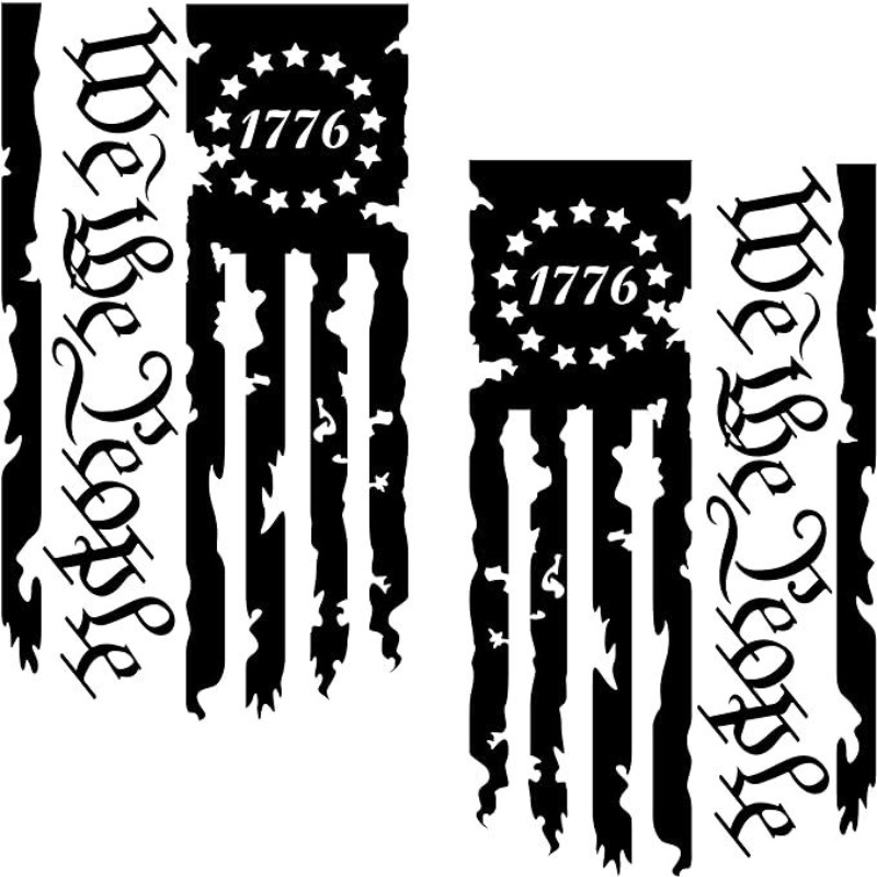 TEMU 2pcs Stickers American 250th Anniversary Flag, 1776 Flag Truck Tailgate Vinyl Decals, Car Modification Decor Accessories, Home Decals