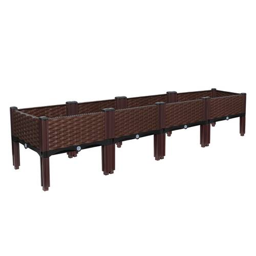 home balcony planting box imitation vine weaving thick plastic flower box universal rectangular planting trough for vegetables and flowers