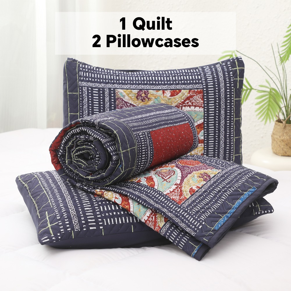 1/3pcs queen size lightweight quilted comforter - 100% polyester bedspread, machine washable, green and sage green (90 x 98 inches), double-sided lightweight and breathable bedding. suitable for bedrooms, guest rooms, and room decor Product details 5