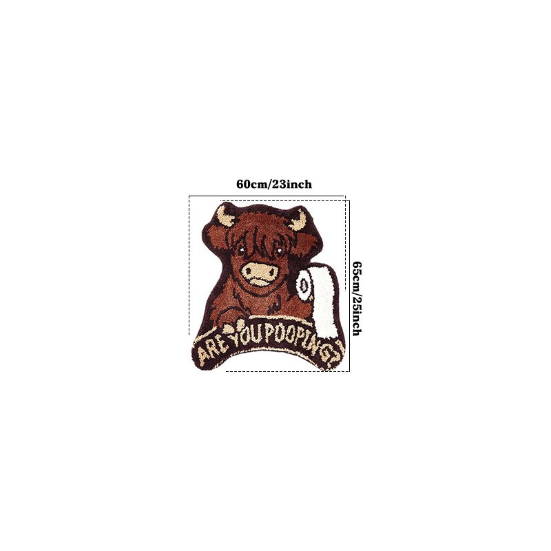 TEMU Funny Highland Cow Bathroom Rug, 
