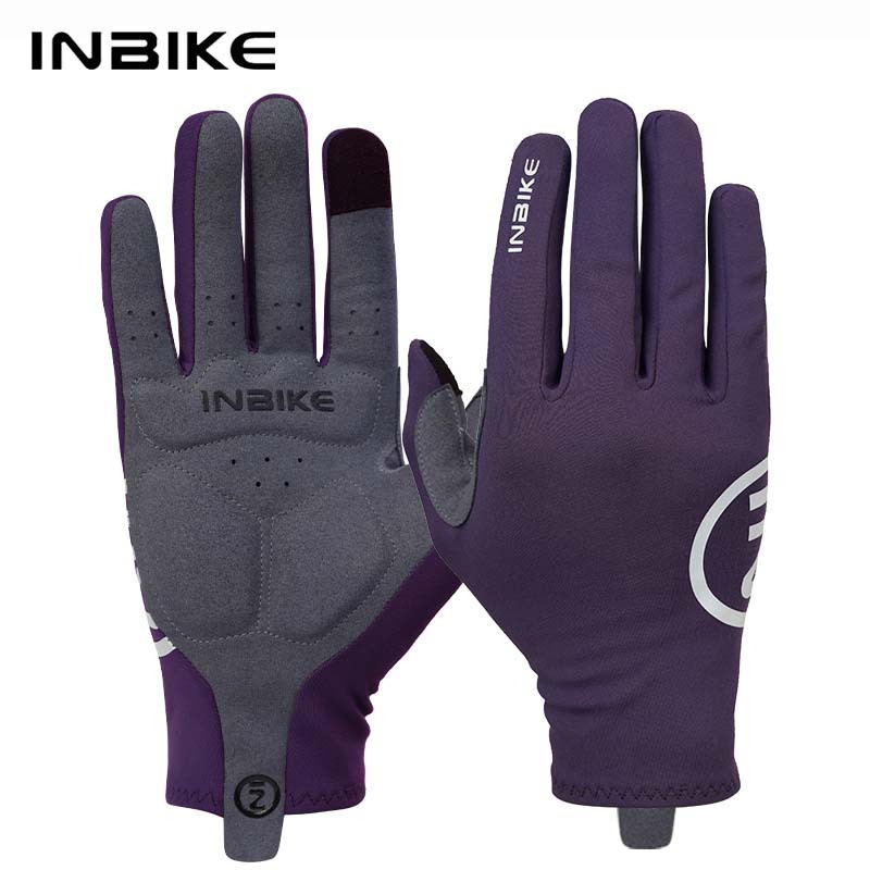 Image of Inbike Men's Winter Cycling Gloves, Men's And Women's Winter Warm And Breathable Riding Long Finger Gloves, Sbr Buffer, Mtb Full Finger Touchscreen Bicycle Accessories, Mountain/road Bicycle Gloves