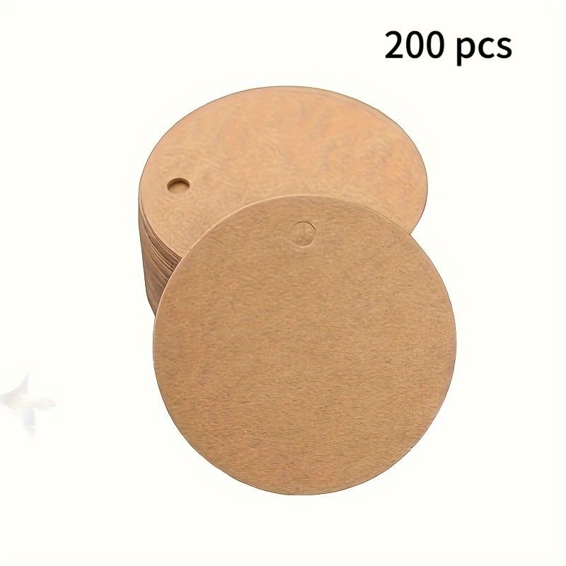 TEMU 200pcs Pieces Of Blank Labels- Vintage-style Cardboard Labels For Baking, Gift Wrapping, And Office Supplies- , No Text- Light Brown, White,