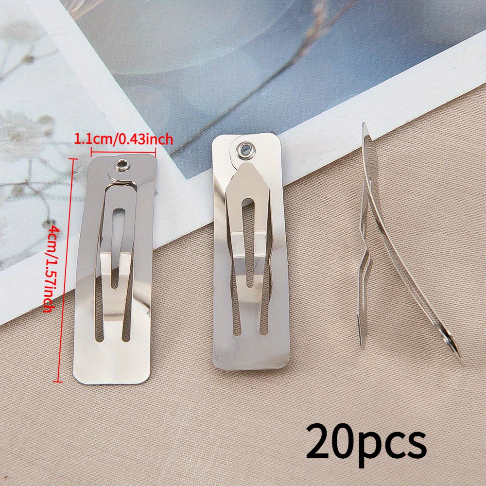 TEMU 20 pezzi Clip per capelli da donna Base quadrata vuota per clip per capelli per aggiunte per capelli Creazione di gioielli