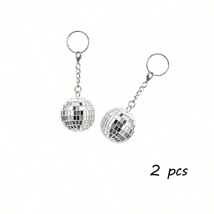 E-shop Geschenk für Sie/Ihn 2 glänzende, reflektierende Mini-Disco-Kugel-Anhänger, glänzende Taschenanhänger, Partydekorationen, Handy-Anhänger,