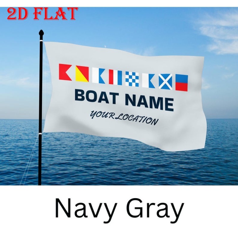 Two-Dimensional Flat Flag Designed for Boats, Custom Gift