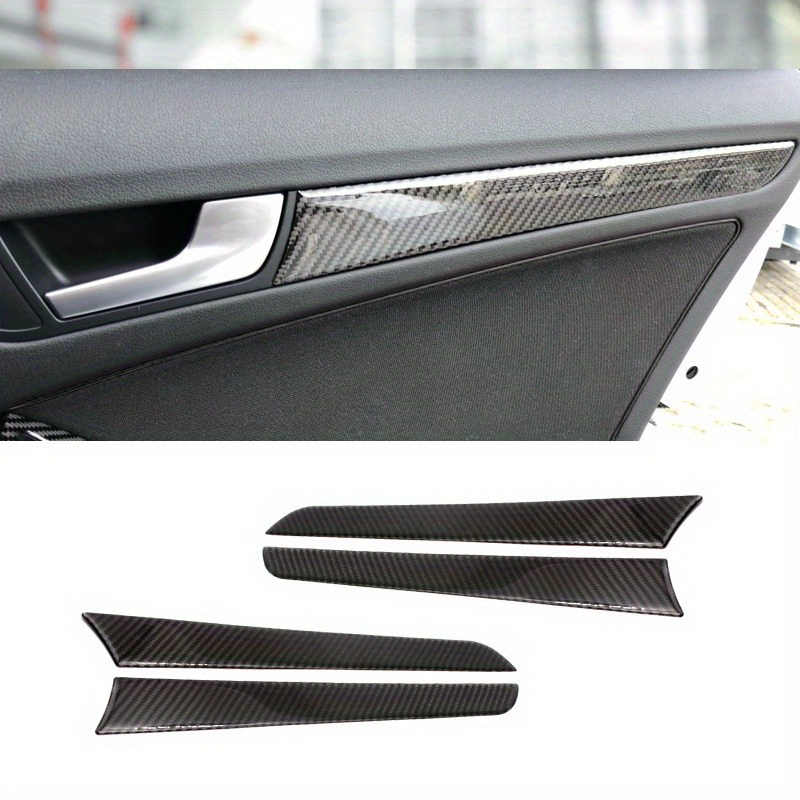 TEMU Set di finitura in fibra di carbonio per pannelli di porte e finestrini per Audi A4 B8 A5 2010 2011 2012 2013 2014 2016