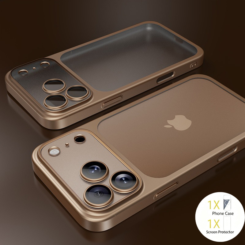 TEMU Phone Case: 2pcs [1 Phone Case And 1 Protector] Phone Case For Iphone 17 16 Series, This Case Features A Matte Electroplated , Anti Scratch