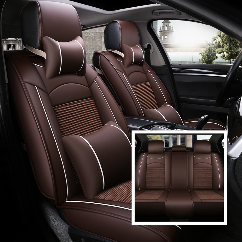 TEMU Seat Covers Full Set- Universal, Ventilated Breathable Design, Sponge-padded Protective Car Seat Covers, Breathable, Full-coverage Seat