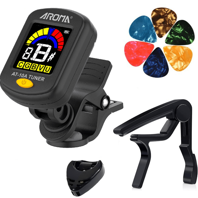 TEMU Rechargeable Guitar Tuner Clip On For Guitar, Violin, Ukulele, , Mandolin With Chromatic Tuning , Display, Tuning (type-c Charging Cable