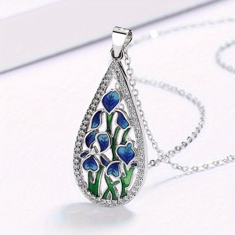 Image of Elegant Ethnic Style Micro Pave Zirconia Pendant Necklace For Women, Perfect For Parties, Picnics, Vacations, Birthday Gifts, And Everyday Casual Jewelry