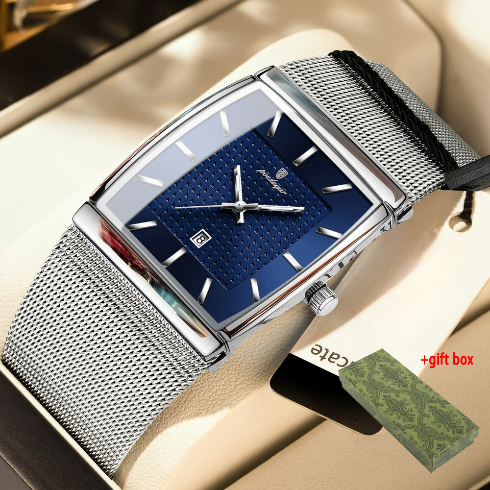 TEMU New Business Luxury Men's Watch, Multifunctional Square Sports Watch, Luminous Display, Date & Week , Back To School , Men's Motorcycle Riding