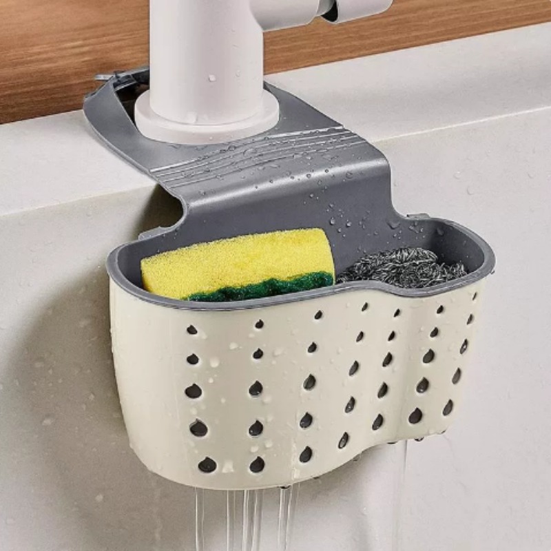 TEMU 1 pièce Nouveau Égouttoir de Cuisine Minimaliste, Panier d'Évier d'Égouttoir Ménager, Organisateur de Rangement, Porte-Chiffons, Étagère de